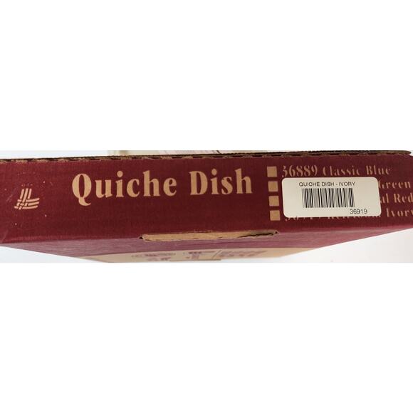 Longaberger Woven Traditions Quiche Dish Vintage 1999 Ivory Pottery NWT and Box - Picture 7 of 12